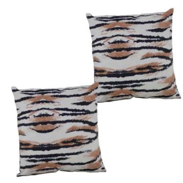 Imagem de 2 Almofadas Cheias Sofa Sala Impermeável Decorativa Antimofo Trama Ori