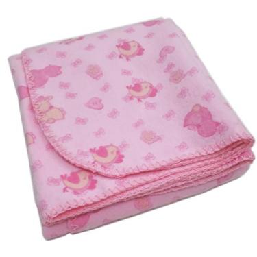 Imagem de Kit 2 Cobertor Bebe Flanelado Estampado 90 cm x 110 cm Com Croche - Du