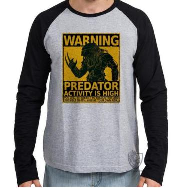 Imagem de Camiseta Manga Longa  Predador cartaz - Empório Dutra, G  adulto