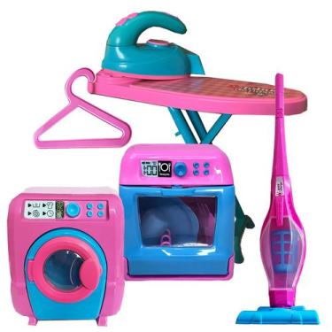 Imagem de Kit Limpeza Máquina Roupa Tábua Ferro Lava Louça Aspirador  - Zuca Toy