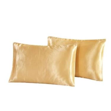 Imagem de Kit 02 Fronhas De Cetim (01 Par) Anti Frizz Macio 50cm x 70cm Com Zípe