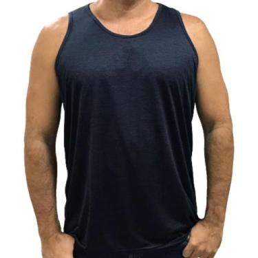 Imagem de Regata Masculina Dry Fit Plus Size - Fix, Marinho rajado, G3
