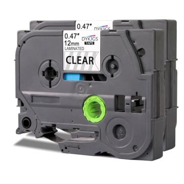 Imagem de DYKJGS Fita de etiqueta compatível Brother Label Printer Tape Tz Tze231 12 mm 0,47 polegadas, preta em transparente, substituição para Brother ptouch fita de etiqueta laminada Pt H110 D210 D220 D400,