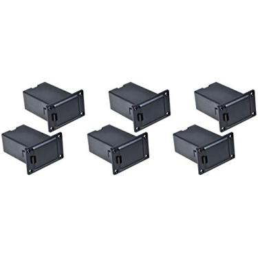 Imagem de 6 peças 9V caixa de bateria suporte capa compartimento acessórios musicais para captador de guitarra baixo (preto)