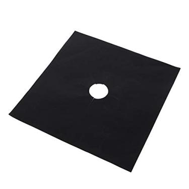 Imagem de Conjunto de Tapete Protetor de Fogão a Gás de Fibra de Vidro Reutilizável Resistente para Cozinha (Preto)