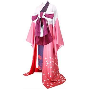 Imagem de Bungo Stray Dogs Cosplay Ozaki Akabaci Cosplay Fantasia Lycorisradiata Kimono Halloween Conjunto completo, rosa, M