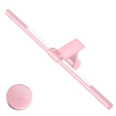 Imagem de Quntis Barra de Luz para Monitor Rosa com Controle Remoto, Cuida dos Olhos sem Reflexo, Light Bar Compacta como Presente para Meninas, Escurecimento Contínuo, para Escritório, Jogos e Leitura