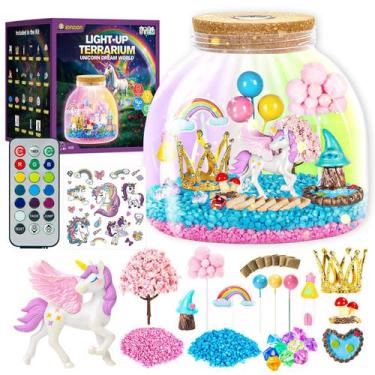 Imagem de Kit de Terrário de Unicórnio com Luzes - Brinquedo Educativo para Meni