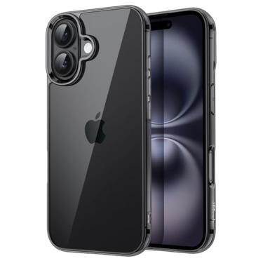 Imagem de JETech Capa para iPhone 16 6,1 Polegadas, Case Protetora de Telefone à Prova de Choque, Anti-Amarelecimento, Capinha Parte Traseira Transparente Anti-Riscos (Preto)