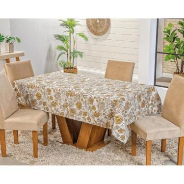 Imagem de Toalha de Mesa 4 Lugares Impermeável Estilo Caqui Valle Enxovais, Quad