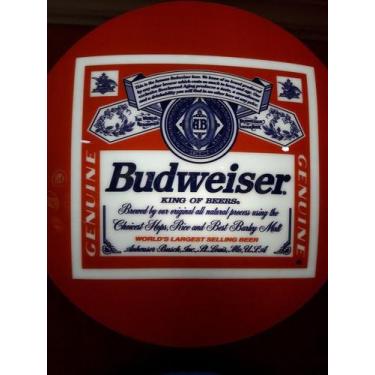 Imagem de Quadro Luminoso Decorativo Cerveja Budweiser Rótulo Led Bivolt p/ Bar 