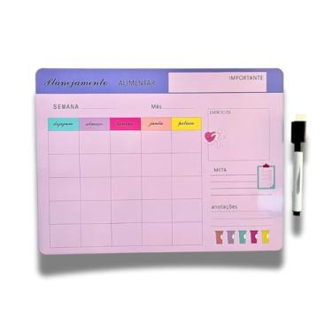Imagem de Lousa Planejador Organizador Alimentar Imã de Geladeira Rotina A4