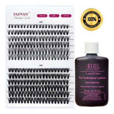 Imagem de Kit Cílios Fadvan 30/40d Tufos Vl Russo 07d + Cola Ardell Rx - NoBrand