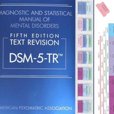 Imagem de CDXHOME Guias de índice atualizadas para DSM-5-TR 2022, 94 abas impressas DSM-V-TR, 100 abas no total, com guia de alinhamento e folha de descrição de transtornos, laminada, fácil de instalar, para