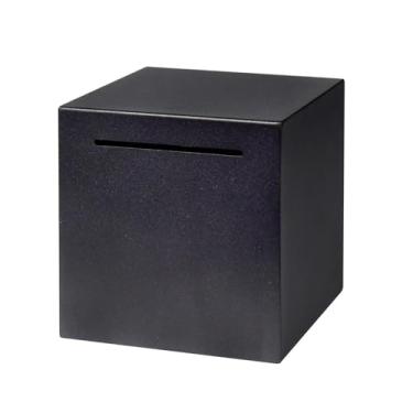 Imagem de Cofrinho para adultos e crianças, cofrinho de aço inoxidável deve quebrar para abrir, cofrinho de metal inquebrável para economizar dinheiro e moedas, 12 cm (preto)
