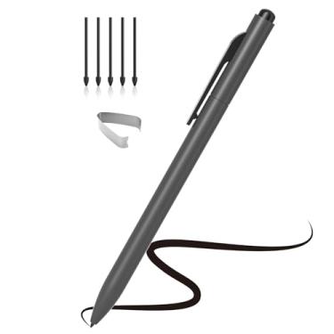 Imagem de EMR Stylus compatível com o Remarkable 2, caneta digital de substituição com borracha, níveis de pressão 4096, rejeição de palma, suporte de inclinação - 5 pontas de caneta (cinza)