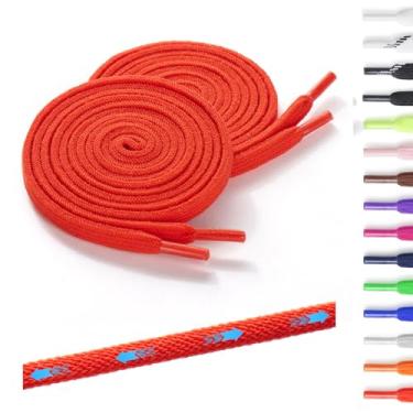 Imagem de Neo-wows 2 pares de cadarços elásticos sem amarração para tênis, duráveis, cadarços para sapatos de cano alto e botas, crianças e adultos, Vermelho, 63"(160cm)