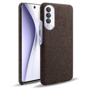 Imagem de Capa para Honor X20 SE,Capa desenhada em lona,Case Protetora Ultrafina com Empunhadura Macia,Design em Tecido Antichoque e Antiarranhões-Brown