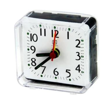 Imagem de Mini Relógio De Mesa Despertador Antigo Retro Quadrado - cosy