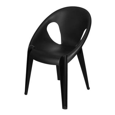 Imagem de Cadeira Polipropileno para Sala de Jantar Drop Preta