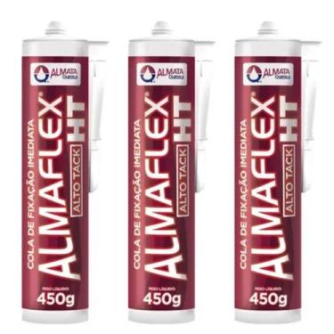 Imagem de Kit 3 Cola de Fixação Imediata Adesivo Espelho Ht400 Alto Tack Almafle