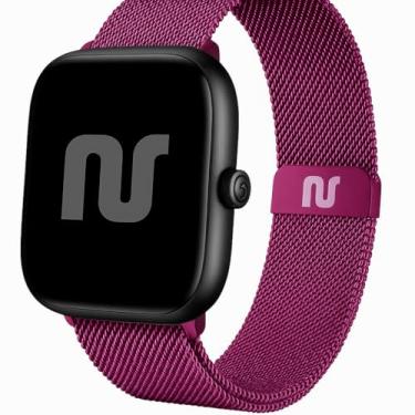 Imagem de Pulseira Nandos-Store compatível com Amazfit GTR 42MM / GTS/GTS 2 / GTS 2 mini (Roxa em aço)