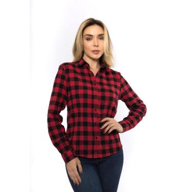 Imagem de Camisa Feminina Xadrez Flanelada Manga Longa Crocker - 50402-Feminino