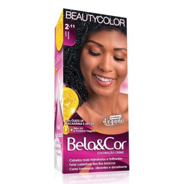 Imagem de Kit Tintura Bela E Cor 2.11 Preto Azulado Beauty Color