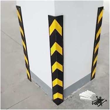Imagem de Protetor de estacionamento, tiras de coluna de borracha Tiras anti-colisão, guarda de canto de tira amarela em forma de L, protetores de proteção de proteção de garagem, 1 cm de espessura, a