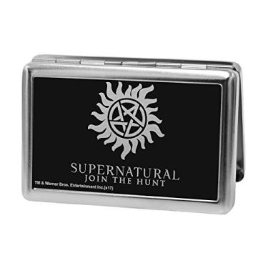 Imagem de Buckle-Down Porta-cartão de visita - Pentagrama Winchester/SUPERNATURAL-JOIN THE HUNT Reverse escovado - Grande