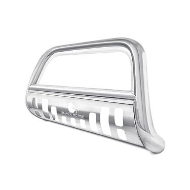 Imagem de Black Horse Off Road Bull Bar CBS-MIB8001SP - Aço inoxidável com placa deslizante de aço inoxidável compatível com Mitsubishi Endeavor