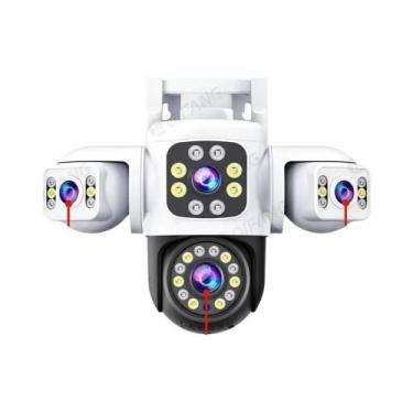 Imagem de Câmera Externa 6K 12MP WiFi PTZ Yoosee AI Rastreamento Três Lentes Trê