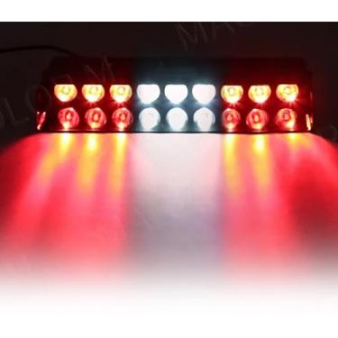 Imagem de Strobo Interno 9 Leds giroflex para uso dentro do veiculo (Vermelho com Branco)