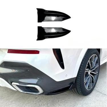 Imagem de Para X6 G06 Pre M Sport Rear Front Bumper Splitters Difusor para X6 G06 Pre M Sport 2019-2022 Kit de corpo divisor de lábio (preto brilhante)