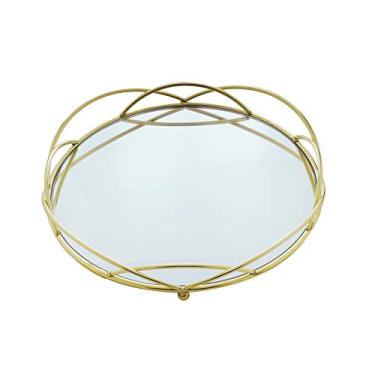 Imagem de BANDEJA DECORATIVA METAL DOURADA 27x4cm