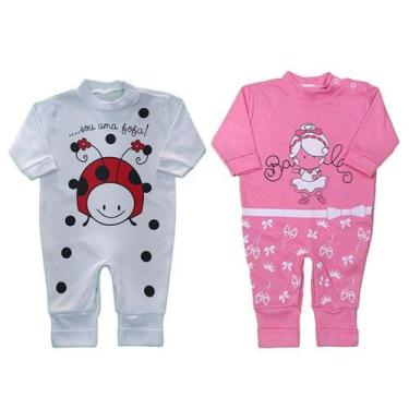 Imagem de Kit 2 Macacão Bebê Suedine Taylor Estampado Menino e Menina - Koala Ba