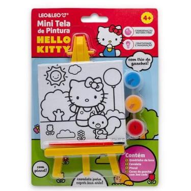 Imagem de Mini Tela de Pintura com Cavalete Hello Kitty - Leoleo