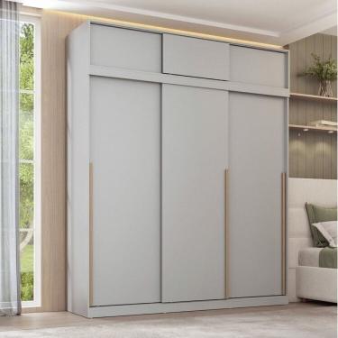 Imagem de Guarda-roupa Modular 2 Peças 6 Portas de Correr Jade Cabecasa Madeiramadeira Cinza Urbano