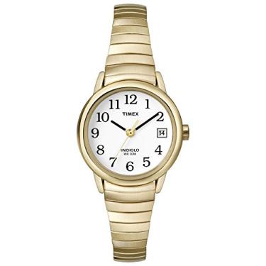 Imagem de Timex Relógio feminino Easy Reader, dourado/branco/dourado/janela, 25MM, Relógio de leitura fácil
