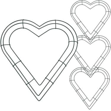 Imagem de Yuqim Pacote com 4 guirlandas de arame verde em forma de coração, formas de guirlanda de metal de 35 cm para artesanato faça você mesmo, anéis florais para decoração de festa de aniversário de