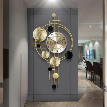 Imagem de Grande Relógio De Parede De Metal Com Design Digital, Relógio De Parede Moderno Para Sala De Estar, Sala De Jantar
