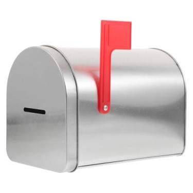 Imagem de ABOOFAN Mini Caixa de Correio de Lata, Cofrinho, Pequena Caixa de Correio Decorativa Com Compartimento, Organizador de Mesa para Sala de Aula, Escritório Em Casa