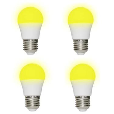Imagem de Qixivcom Pacote com 4 lâmpadas LED amarelas G45 de 5 W E26 para ambientes externos equivalentes a 35 W 300LM 2000K âmbar brilho amarelo luz noturna para quarto, jardim, pátio, varanda, quintal