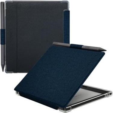 Imagem de GOVTVA Capa com suporte de caneta para Onyx Boox Go Color 7 (geração 1/2, 2024/2025)/Boox Go 7 capa ultrafina aprimorada automática hibernar/despertar com parte traseira de TPU transparente e fecho