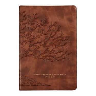 Imagem de Bíblia Bilíngue Nvi/Niv, Português/Inglês, Couro-Soft, Caramelo, Leitura Perfeita