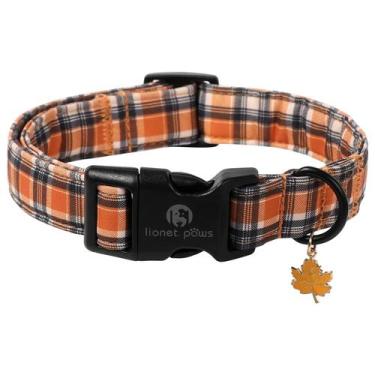 Imagem de Coleira para cães Lionet Paws Orange Plaid 34-55 cm média