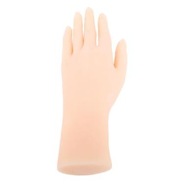 Imagem de Silicone Mão Modelo Macio Flexível Lifelike Feminino Manequim Mão para Nail Art Prática Filme Prop Display Ring Show Mão Artificial (Mão esquerda)