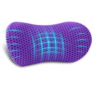 Imagem de Almofada lombar, almofada de suporte lombar de espuma viscoelástica para cadeira de escritório e assento de carro, travesseiro ergonômico aerodinâmico para alívio da dor nas costas, travesseiro de