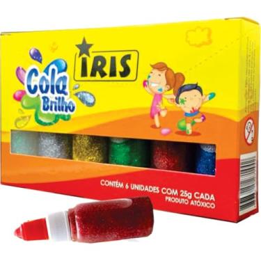 Imagem de Cola com Glitter, Íris, 6 Cores