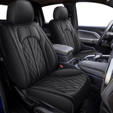 Imagem de Capas de assento para carro conjunto completo adequado para Chevy Colorado 2015-2024 2025 capas de assento de couro respiráveis impermeáveis protetores de assento automotivo com airbag compatível (5